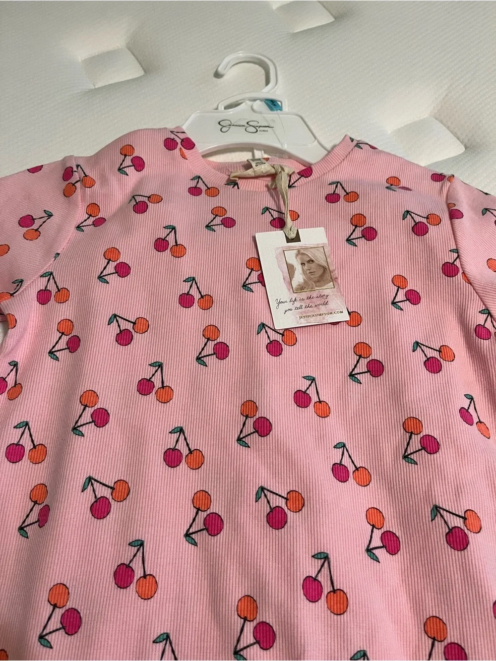 Jessica Simpson Pink Cherry Print Kids Pajama Set